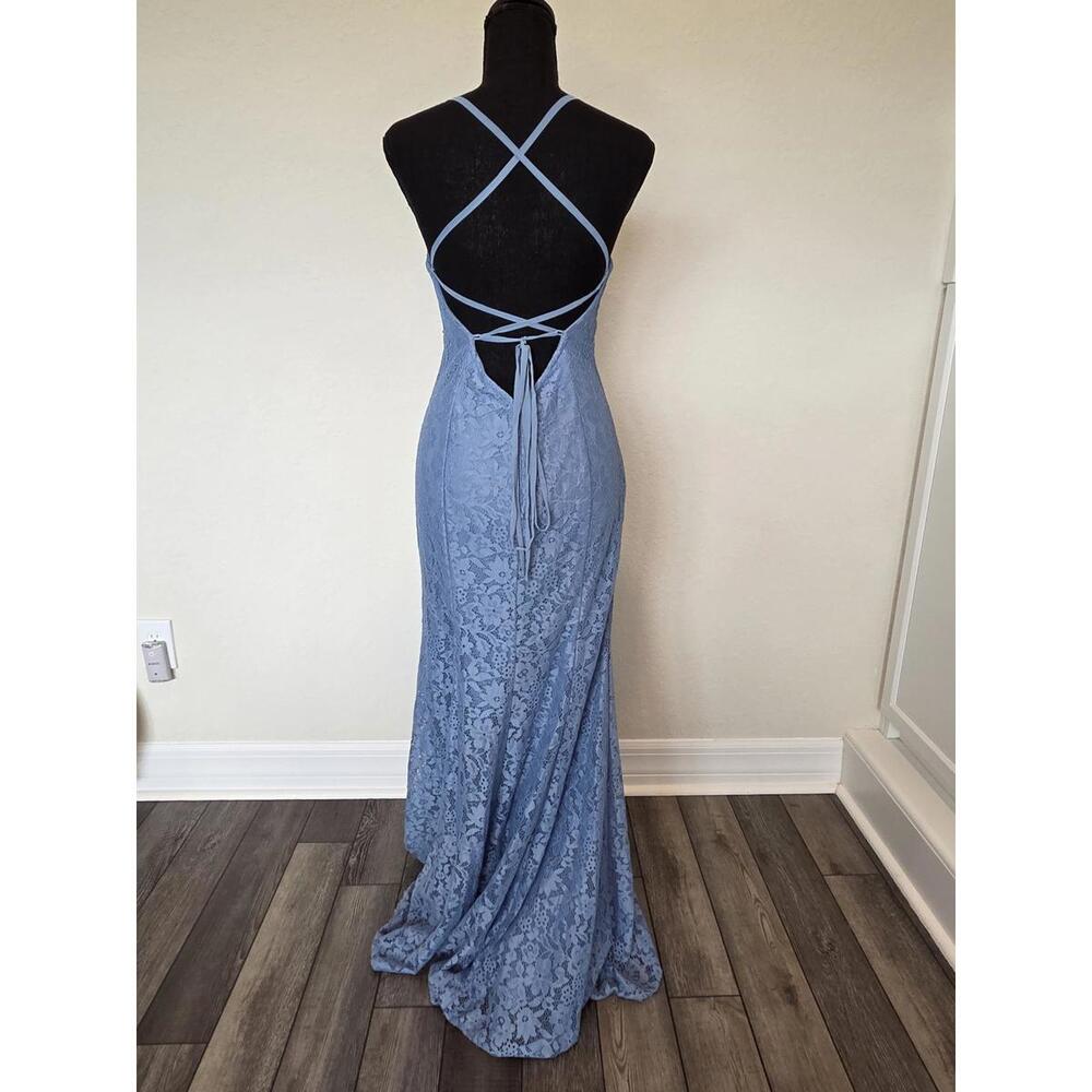 Azazie Steel Blue Maldive Lace Dress‎ - Excellent Condition - Picture 7 of 8